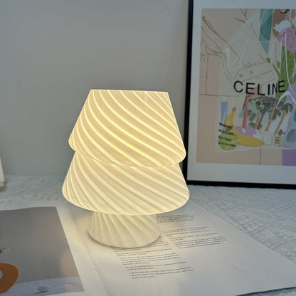 Contemporary Creative Colorful Christmas Tree Glass USB LED Table Lamp For Bedroom