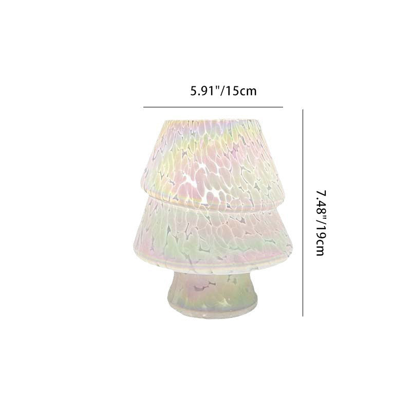 Contemporary Creative Colorful Christmas Tree Glass USB LED Table Lamp For Bedroom