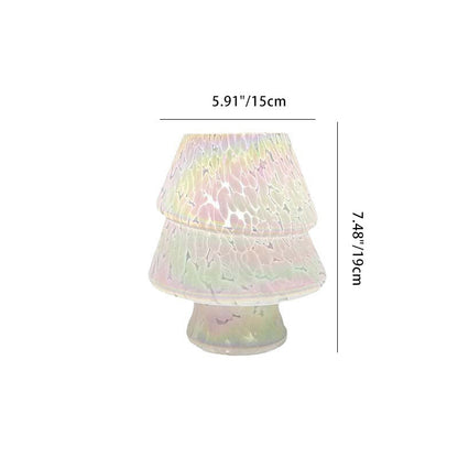 Contemporary Creative Colorful Christmas Tree Glass USB LED Table Lamp For Bedroom