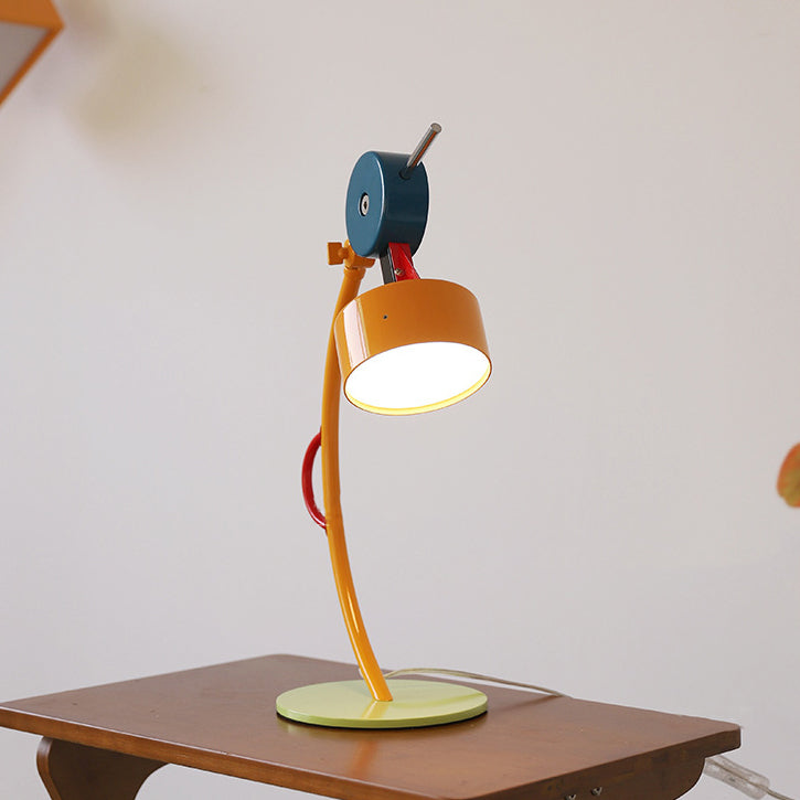 Contemporary Creative Adjustable Head Colorful Geometric Building Blocks Iron PVC LED Table Lamp For Bedroom