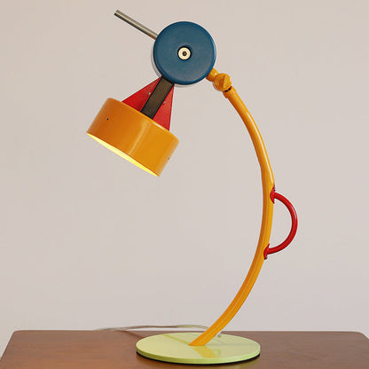 Contemporary Creative Adjustable Head Colorful Geometric Building Blocks Iron PVC LED Table Lamp For Bedroom