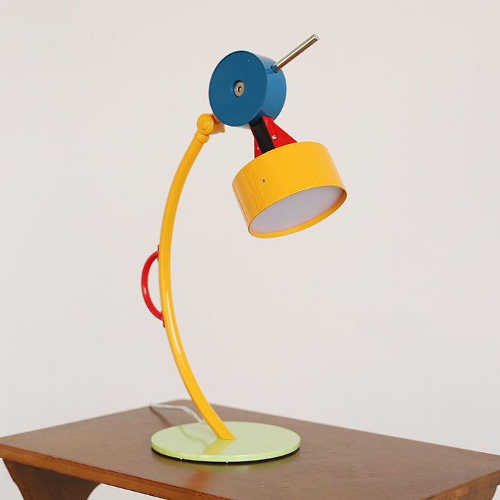 Contemporary Creative Adjustable Head Colorful Geometric Building Blocks Iron PVC LED Table Lamp For Bedroom