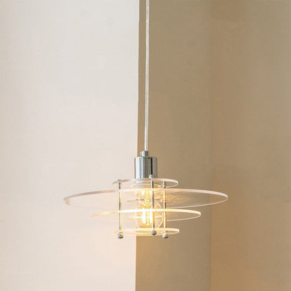 Modern Minimalist UFO Shape Acrylic Iron 1-Light Pendant Light For Bedroom