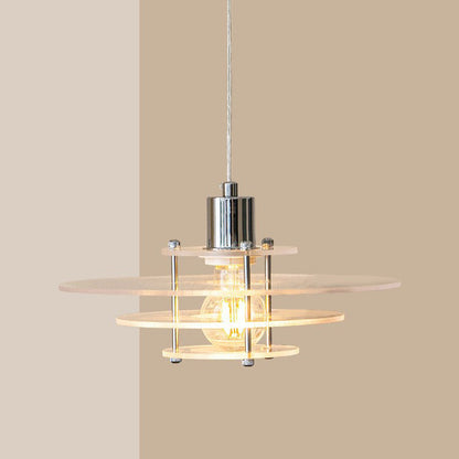 Modern Minimalist UFO Shape Acrylic Iron 1-Light Pendant Light For Bedroom