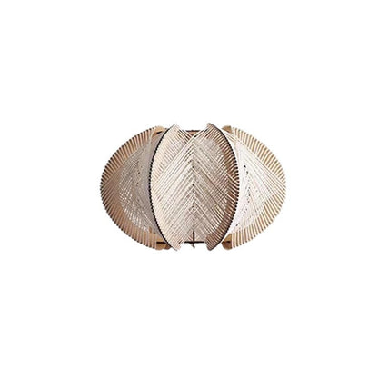 Contemporary Boho Wood Handmade Rattan Nest Shaped 1-Light Pendant Light For Living Room