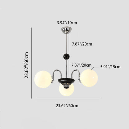 Contemporary Retro Iron Glass Branch Shaped Magic Bean 3/5/6/8-Light Chandeliers For Living Room