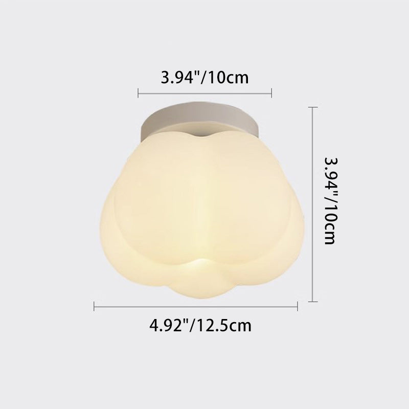 現代的な北欧風パンプキンシェイプの鉄製PE製1灯セミフラッシュマウント天井照明（廊下用） 