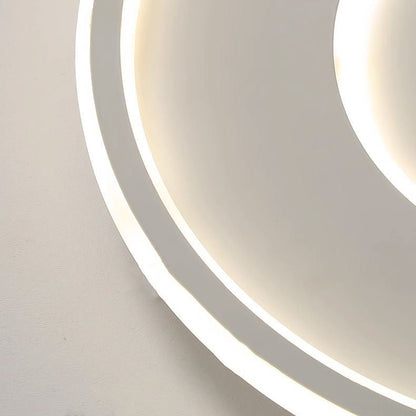 Modern Minimalist Round Acrylic Iron LED Flush Mount Ceiling Light For Bedroom