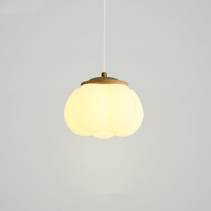Contemporary Nordic Cord Drum Wood PE 1-Light Pendant Light For Living Room