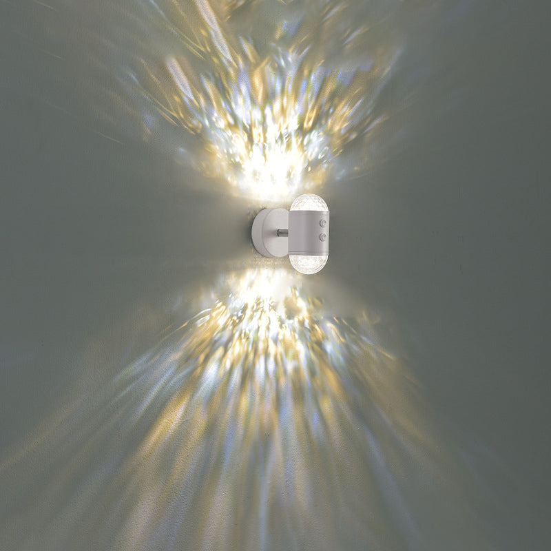 مصباح حائط بتصميم أسطواني عصري بسيط على شكل شروق الشمس وغروب الشمس مزود بمنفذ USB LED للممر 