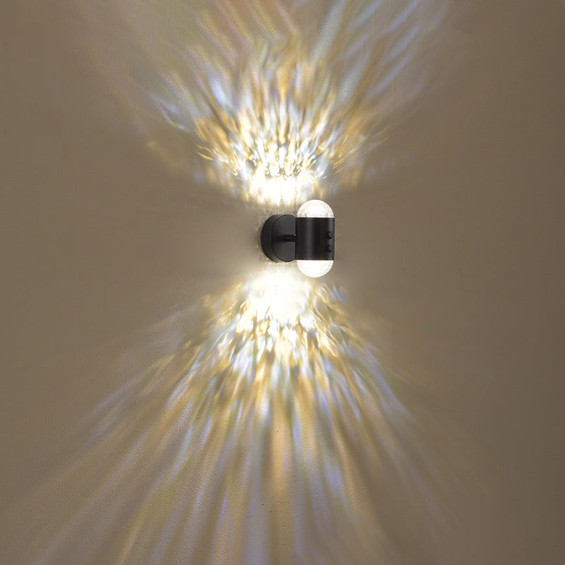 مصباح حائط بتصميم أسطواني عصري بسيط على شكل شروق الشمس وغروب الشمس مزود بمنفذ USB LED للممر 