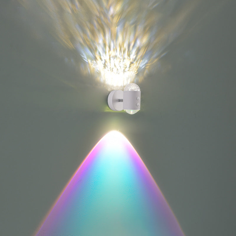 مصباح حائط بتصميم أسطواني عصري بسيط على شكل شروق الشمس وغروب الشمس مزود بمنفذ USB LED للممر 