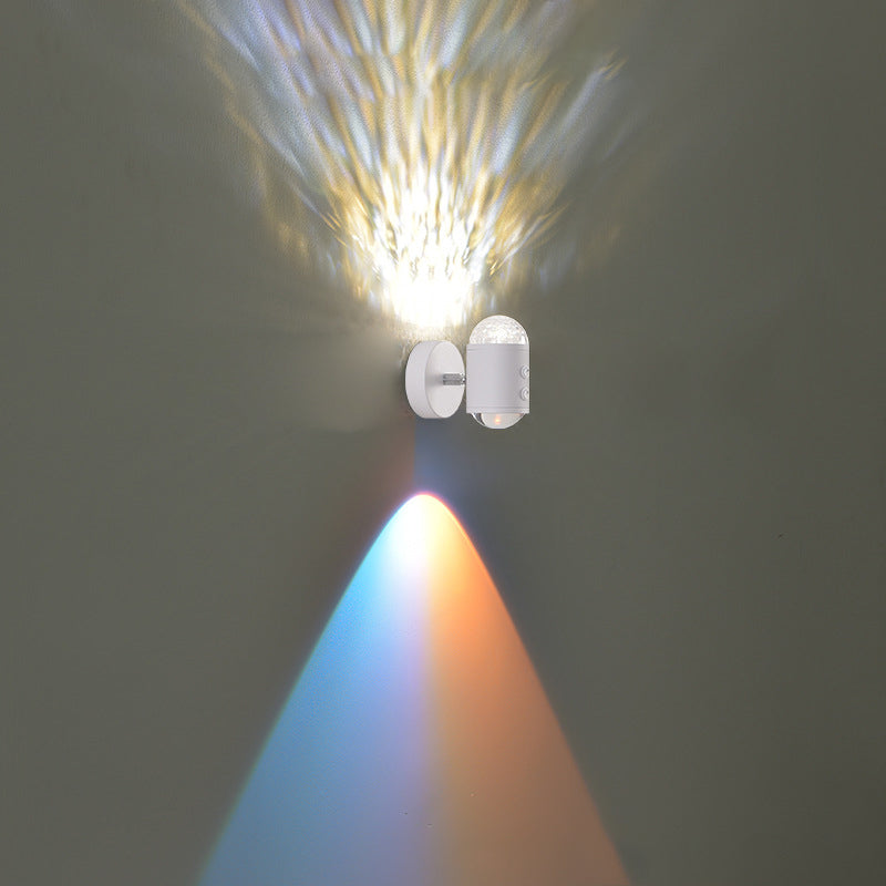 مصباح حائط بتصميم أسطواني عصري بسيط على شكل شروق الشمس وغروب الشمس مزود بمنفذ USB LED للممر 