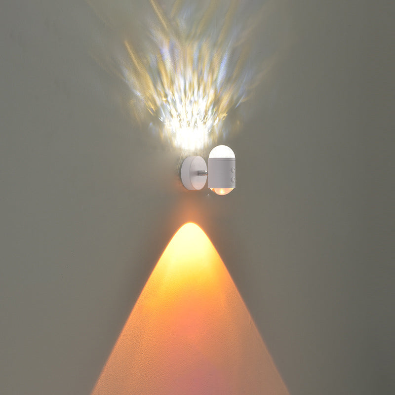 مصباح حائط بتصميم أسطواني عصري بسيط على شكل شروق الشمس وغروب الشمس مزود بمنفذ USB LED للممر 