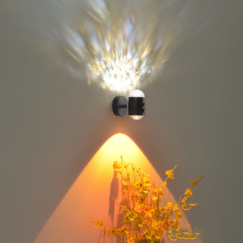 مصباح حائط بتصميم أسطواني عصري بسيط على شكل شروق الشمس وغروب الشمس مزود بمنفذ USB LED للممر 