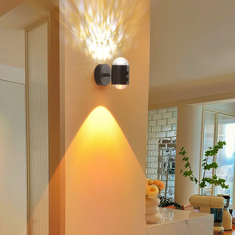 مصباح حائط بتصميم أسطواني عصري بسيط على شكل شروق الشمس وغروب الشمس مزود بمنفذ USB LED للممر 