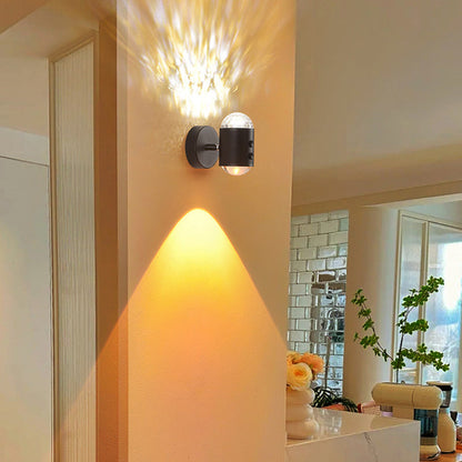 مصباح حائط بتصميم أسطواني عصري بسيط على شكل شروق الشمس وغروب الشمس مزود بمنفذ USB LED للممر 