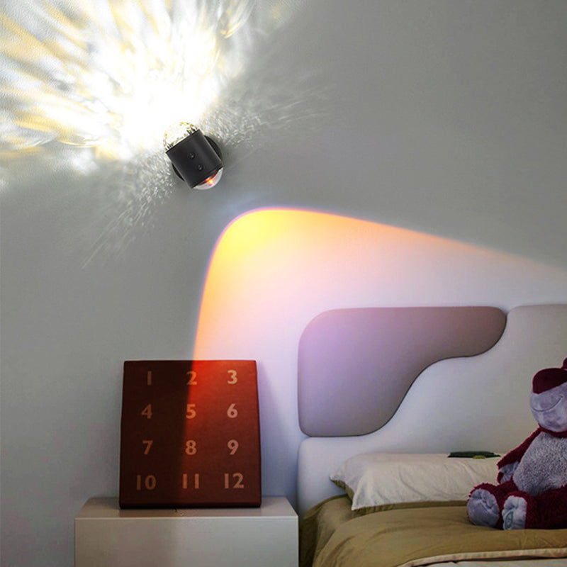 مصباح حائط بتصميم أسطواني عصري بسيط على شكل شروق الشمس وغروب الشمس مزود بمنفذ USB LED للممر 