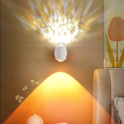 مصباح حائط بتصميم أسطواني عصري بسيط على شكل شروق الشمس وغروب الشمس مزود بمنفذ USB LED للممر 