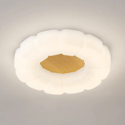 Contemporary Nordic Cloud Shape Iron PE LED Flush Mount Ceiling Light For Bedroom