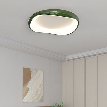 Modern Simplicity Irregular Round Iron Acrylic LED Flush Mount Ceiling Light For Bedroom