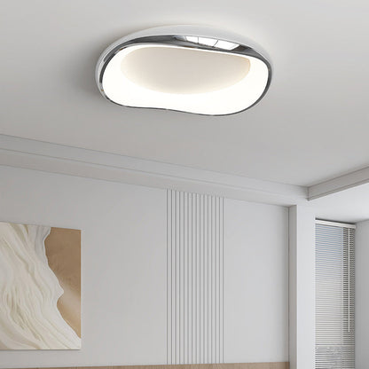 Modern Simplicity Irregular Round Iron Acrylic LED Flush Mount Ceiling Light For Bedroom