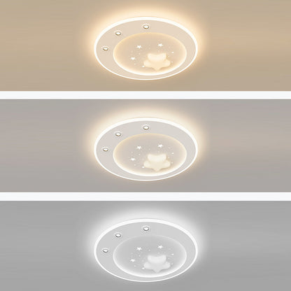 Contemporary Simplicity Iron PE Acrylic Round Star LED Spotlight Flush Mount Ceiling Light For Living Room