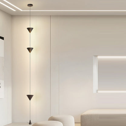 Modern Minimalist Aluminum Acrylic Iron Vertical Cone Time Hourglass LED Pendant Light For Living Room