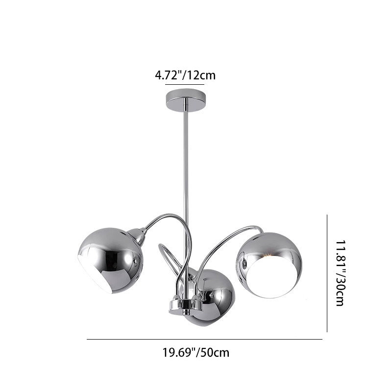 Modern Mid-Century Iron Finish Round 3/5-Light Chandelier For Living Room