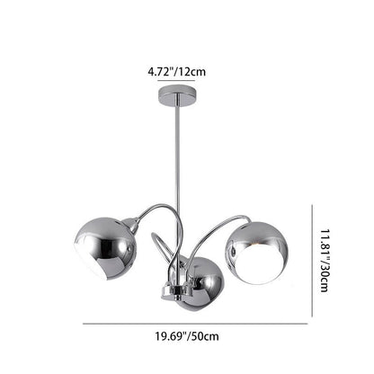 Modern Mid-Century Iron Finish Round 3/5-Light Chandelier For Living Room