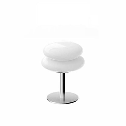 Modern Minimalist Double Layer Cake Shape Glass Iron 1-Light Table Lamp For Bedroom