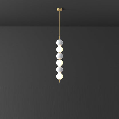 Modern Minimalist Vertical String Ball Brass Acrylic LED Pendant Light For Bedroom