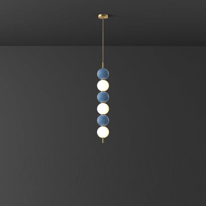 Modern Minimalist Vertical String Ball Brass Acrylic LED Pendant Light For Bedroom