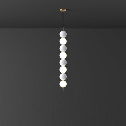 Modern Minimalist Vertical String Ball Brass Acrylic LED Pendant Light For Living Room
