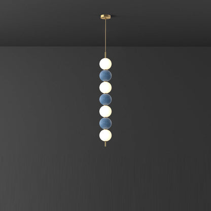 Modern Minimalist Vertical String Ball Brass Acrylic LED Pendant Light For Living Room