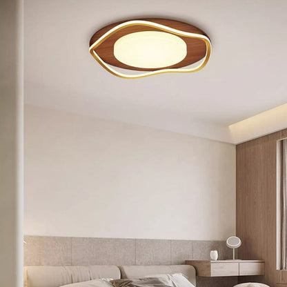 Contemporary Nordic Iron Aluminum Acrylic Irregular Round LED Flush Mount Ceiling Light For Living Room