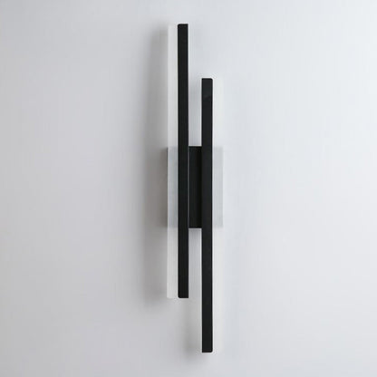 Contemporary Nordic Iron Aluminum Acrylic Asymmetrical Double Line LED Wall Sconce Lamp For Living Room