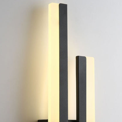 Contemporary Nordic Iron Aluminum Acrylic Asymmetrical Double Line LED Wall Sconce Lamp For Living Room