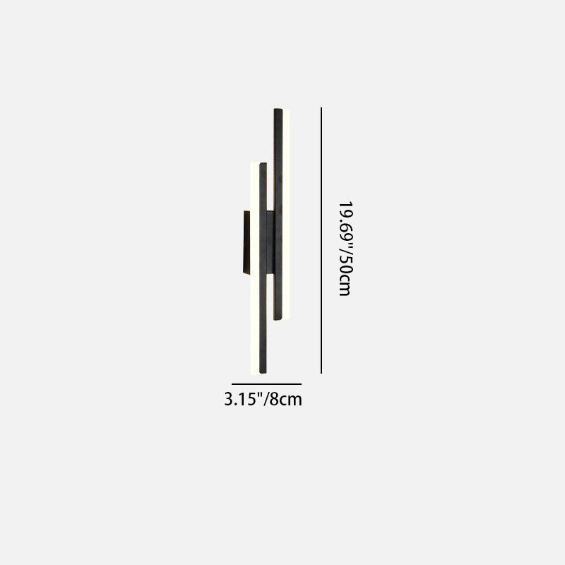 Contemporary Nordic Iron Aluminum Acrylic Asymmetrical Double Line LED Wall Sconce Lamp For Living Room