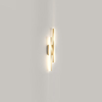 Contemporary Nordic Iron Aluminum Acrylic Asymmetrical Double Line LED Wall Sconce Lamp For Living Room