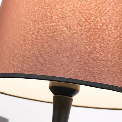 Modern Minimalist Teardrop Base Drum Shape Fabric Iron 1-Light Table Lamp For Bedroom