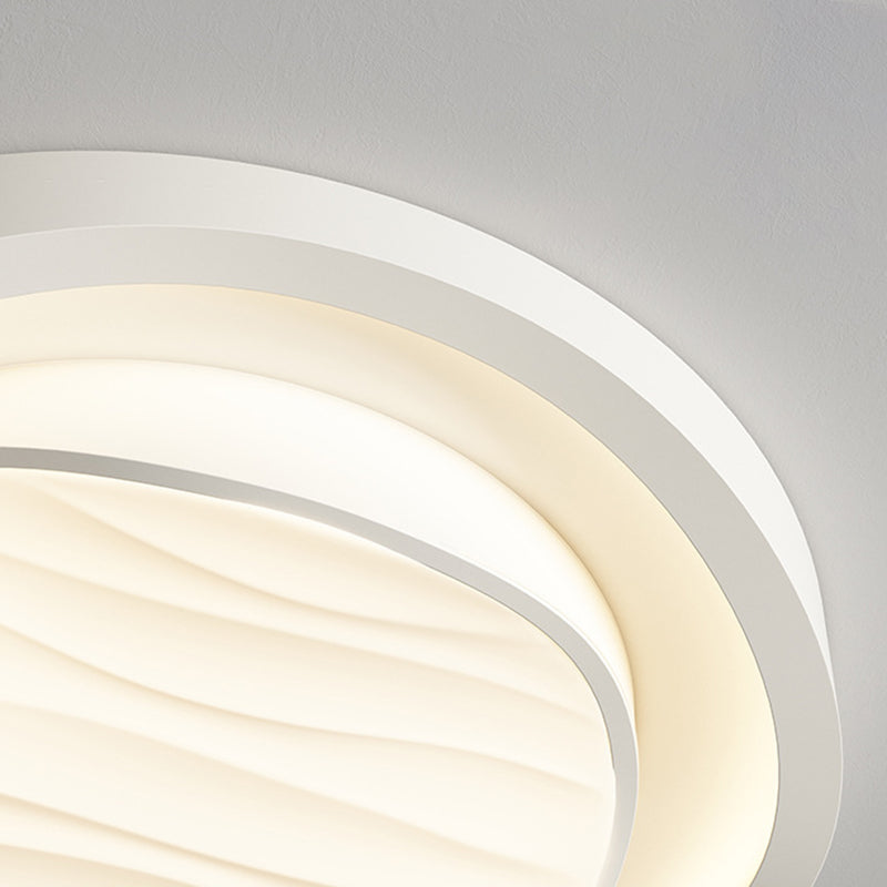 Modern Simplicity Cream Irregular Pentagon Triangle Iron Acrylic LED Flush Mount Ceiling Light For Bedroom