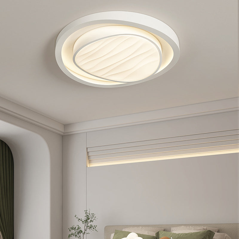 Modern Simplicity Cream Irregular Pentagon Triangle Iron Acrylic LED Flush Mount Ceiling Light For Bedroom
