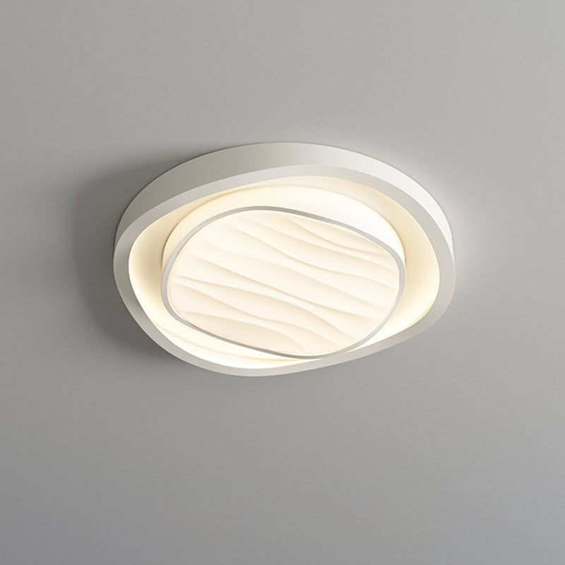 Modern Simplicity Cream Irregular Pentagon Triangle Iron Acrylic LED Flush Mount Ceiling Light For Bedroom