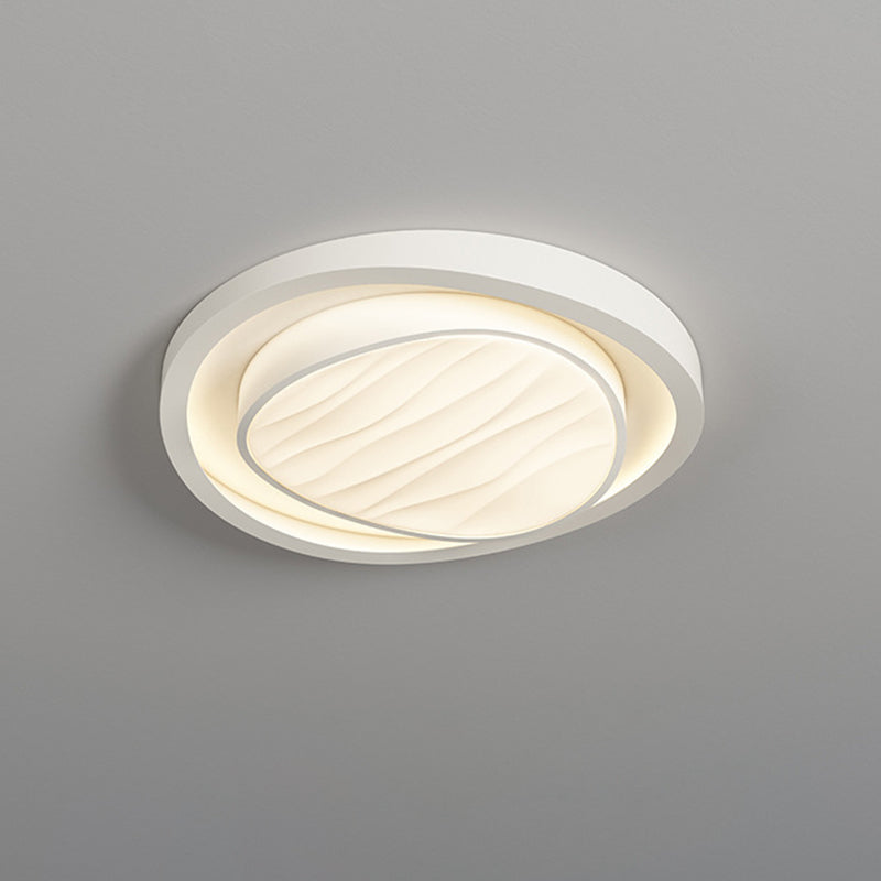 Modern Simplicity Cream Irregular Pentagon Triangle Iron Acrylic LED Flush Mount Ceiling Light For Bedroom