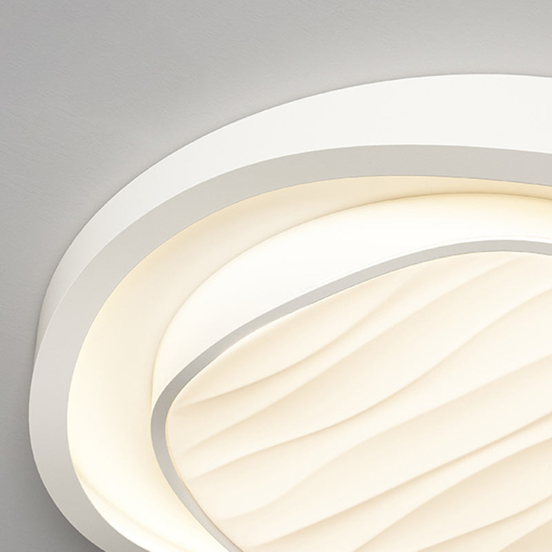 Modern Simplicity Cream Irregular Pentagon Triangle Iron Acrylic LED Flush Mount Ceiling Light For Bedroom