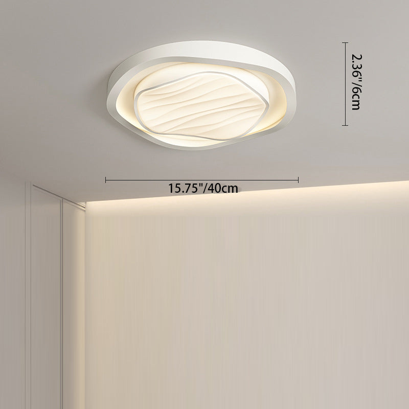 Modern Simplicity Cream Irregular Pentagon Triangle Iron Acrylic LED Flush Mount Ceiling Light For Bedroom