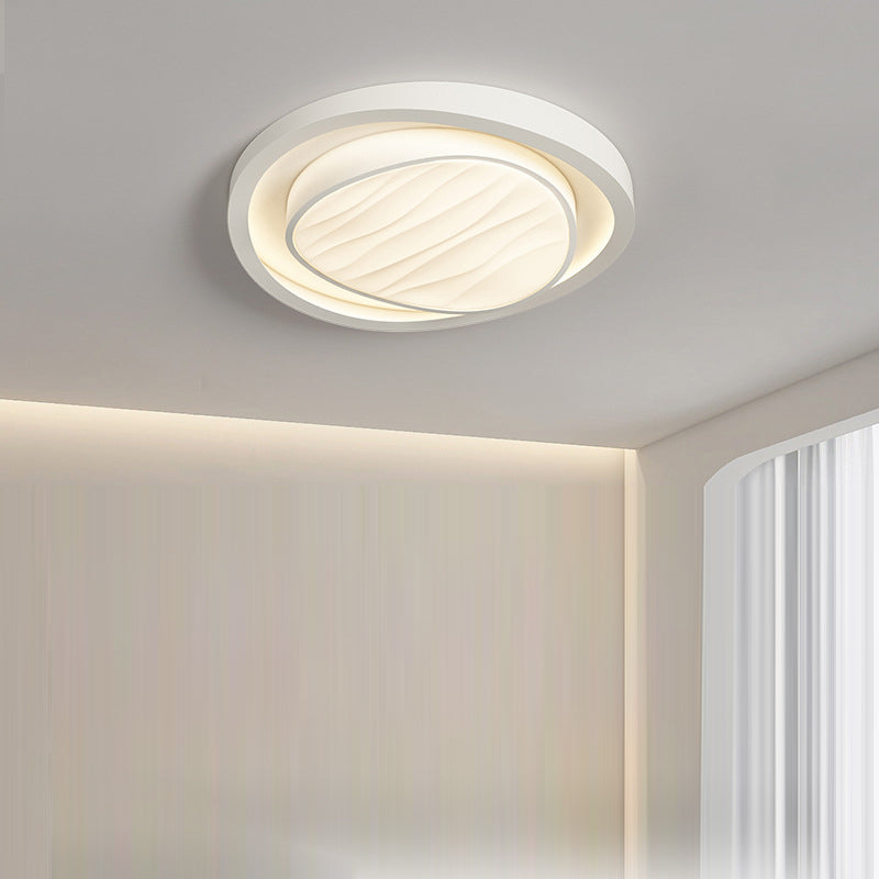 Modern Simplicity Cream Irregular Pentagon Triangle Iron Acrylic LED Flush Mount Ceiling Light For Bedroom