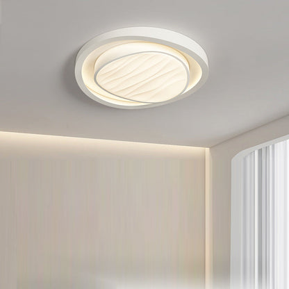 Modern Simplicity Cream Irregular Pentagon Triangle Iron Acrylic LED Flush Mount Ceiling Light For Bedroom