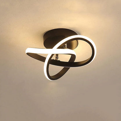 Contemporary Creative Floral Shape Iron PVC LED Semi-Flush Mount Ceiling Light For Hallway